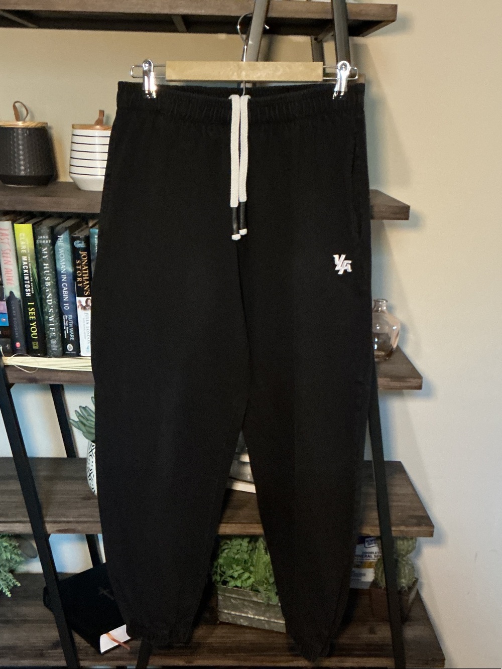 YoungLA Black Jogger Sweatpants with White Drawstring Size M